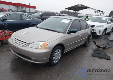 2002 Honda Civic Ex из США, поврежденный, VIN 1HGES26752L038620